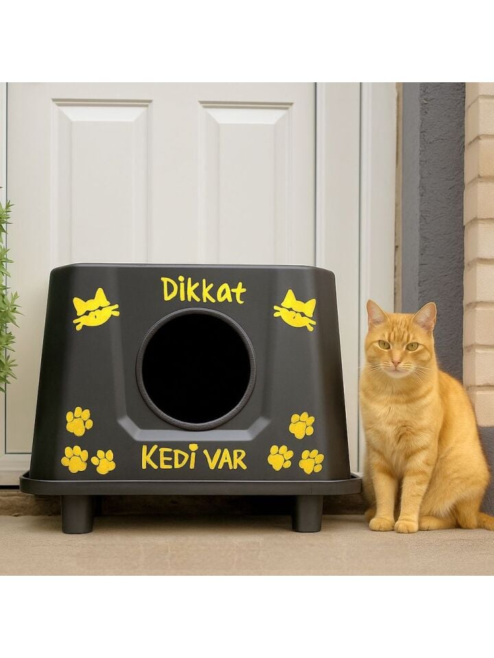Kartepe Kedi Evi Small - Yağmura ve Soğuğa Dayanıklı Plastik Kulübe