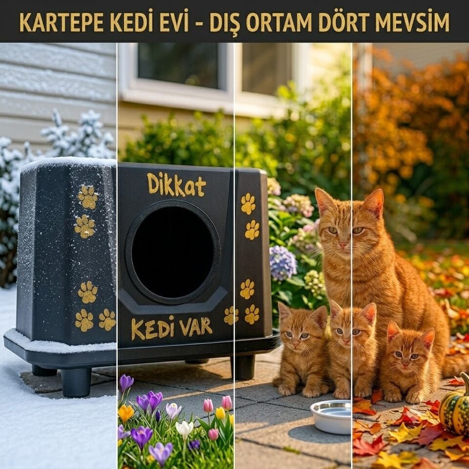 Kartepe Dış Mekân Kedi Evi  XL – Su Geçirmez, Yalıtımlı, Sağlam Plastik
