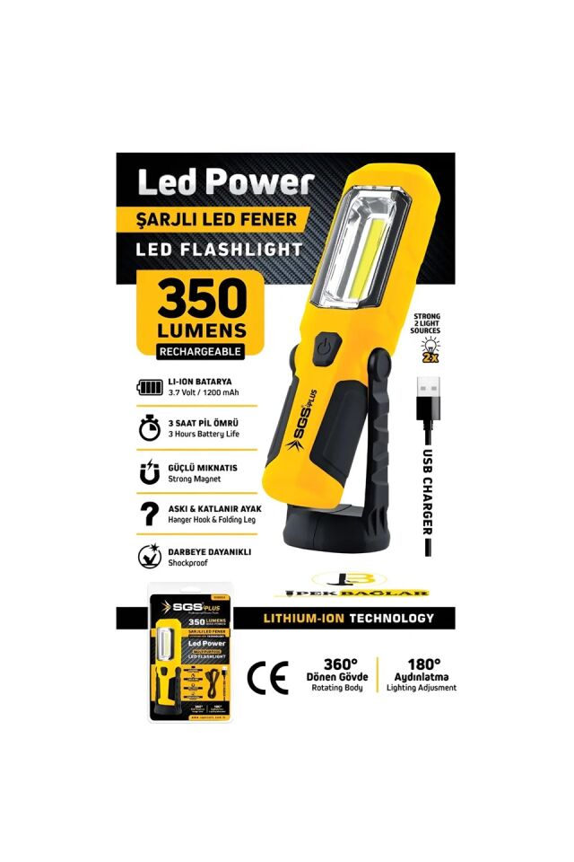 SGS 5054 ŞARJLI LED FENER 350 LÜMEN
