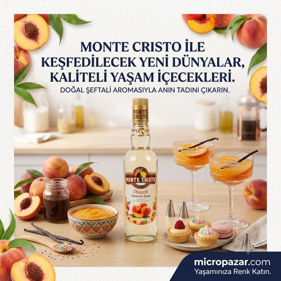 Monte Cristo Şeftali Aromalı Şurup (70 cl)