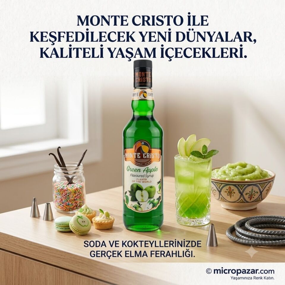 Monte Cristo Yeşil Elma Şurubu 70 cl