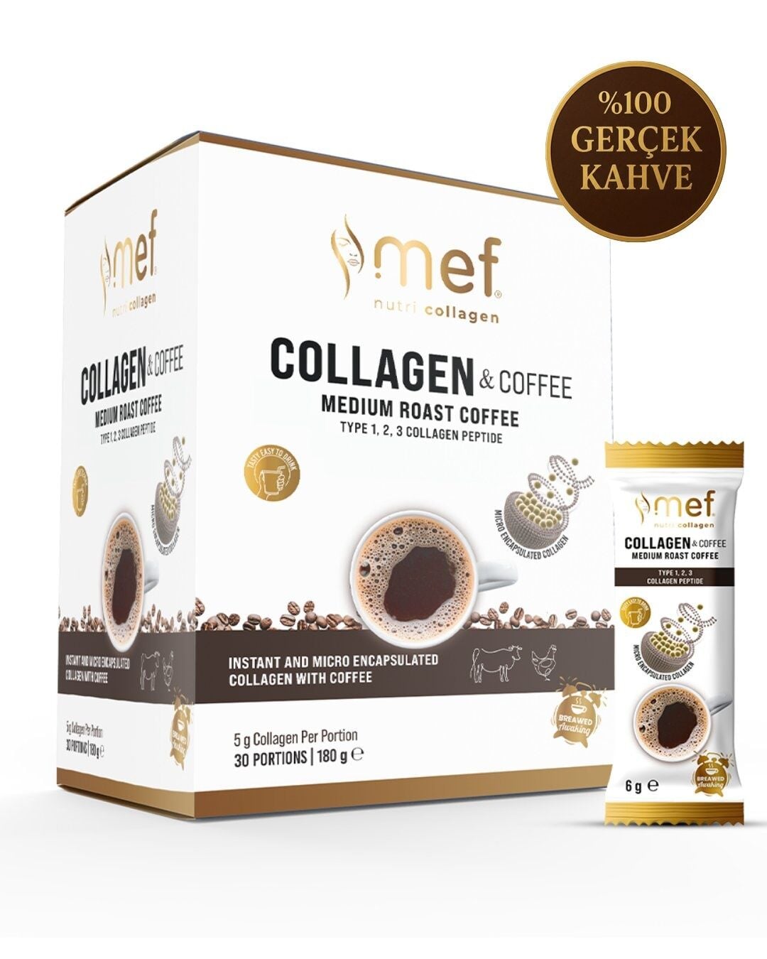 Mef Nutri Collagen Collagen & Coffee Gerçek Kahveli Kolajen