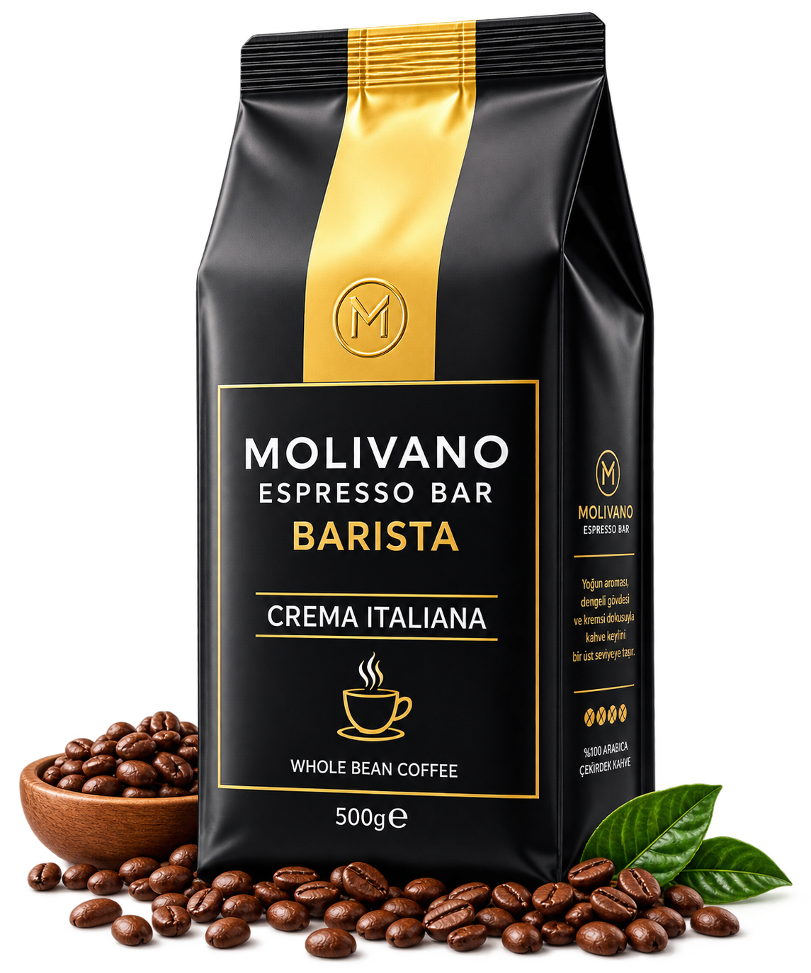 Caffè Molivano Espresso Bar Çekirdek Kahve 500 G – Kremamsı, Yumuşak İçimli Espresso Kahvesi
