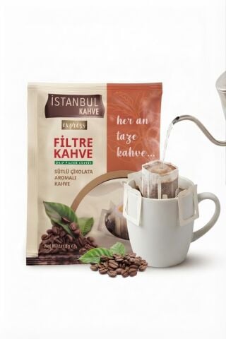 İstanbul Drip Filtre Kahve Sütlü Çikolata Aromalı 20'li Paket (8g x 20)