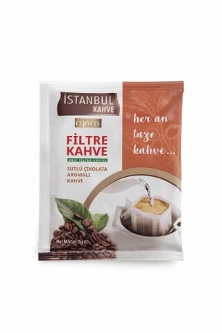 İstanbul Drip Filtre Kahve Sütlü Çikolata Aromalı 20'li Paket (8g x 20)