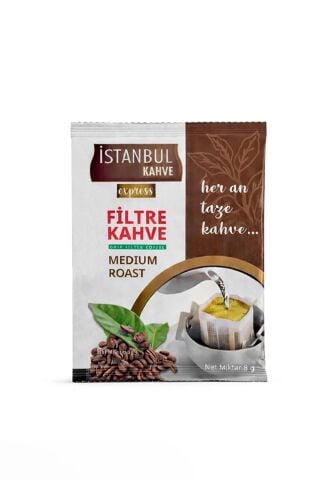 İstanbul Drip Filtre Kahve Medium Roast 20'li Paket (8g x 20 Adet) - Ekipman Gerekmez