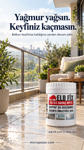 Elb Fix Şeffaf Su Yalıtım Sıvısı - Su Geçirmez Sızıntı Önleyici İzolasyon Malzemesi 1KG