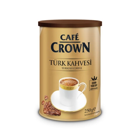 Cafe Crown 250 gr Teneke Türk Kahvesi Geleneksel Lezzet ve Yoğun Aroma ile Metal Kutu
