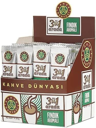 Kahve Dünyası 3'ü 1 Arada Fındık Aromalı Hazır Kahve 18 g x 40 Adet – 720 g