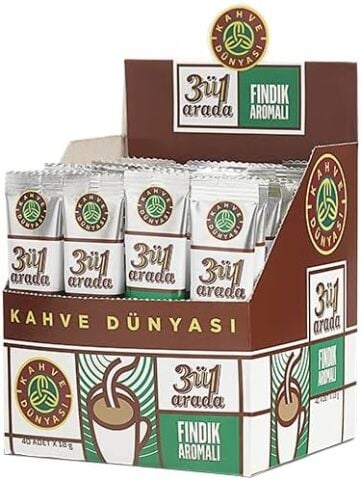 Kahve Dünyası 3'ü 1 Arada Fındık Aromalı Hazır Kahve 18 g x 40 Adet – 720 g