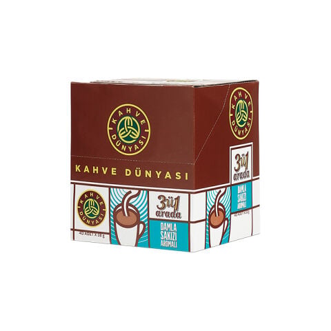 Kahve Dünyası 3’ü 1 Arada 40'lı Paket Damla Sakızı Aromalı Tek İçimlik Kahve Keyfi