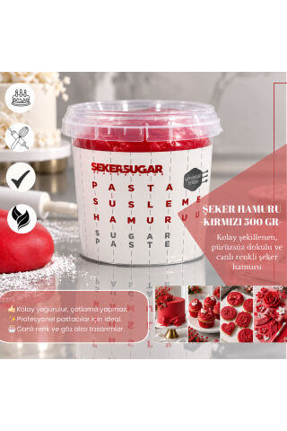 ŞEKER & SUGAR Şeker & Sugar - KIRMIZI Şeker Hamuru 500gr