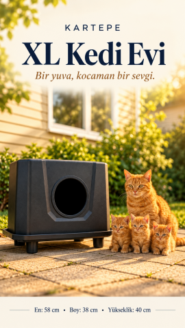 Kartepe Plastik Kedi Evi Outdoor Black XL